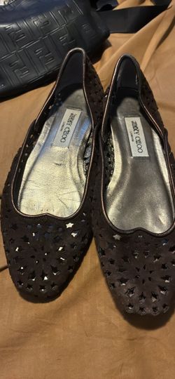 Jimmy Choo Laser-Cut Star Suede Flats