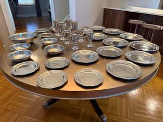 Wilton Pa Armetale Pewter Dinnerware Set with Goblets and Bowls