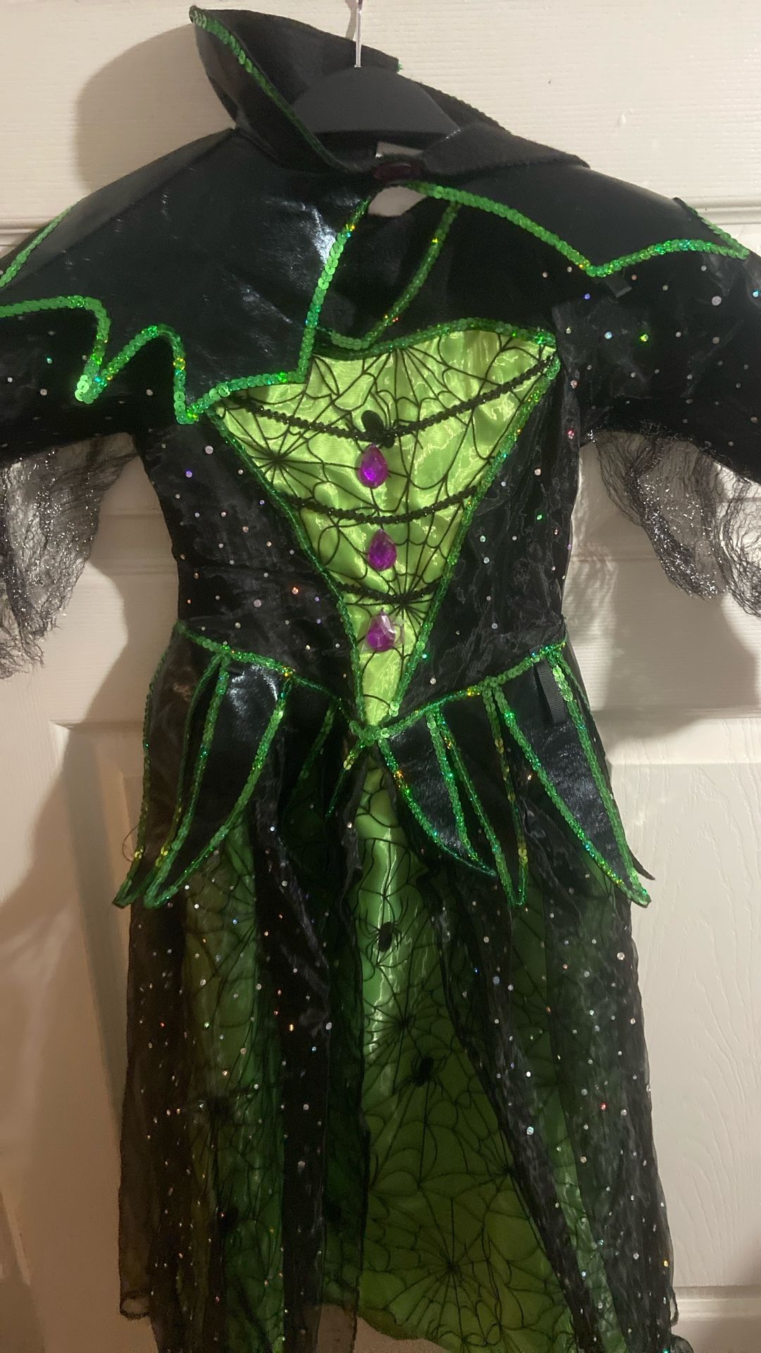 Witch Halloween Costume Dress With Hat Girls Size5/6