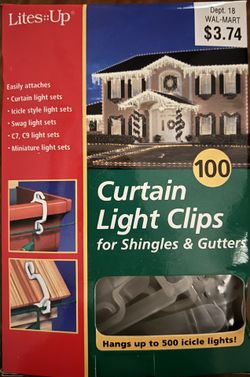 Curtain Light Clip For Shingles And Gutters Christmas Holiday Decorations 3 Pack