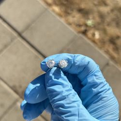 Moissanite & 925 Sterling Silver Earrings 