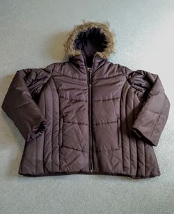 Brand NEW Juniors PUFFER Lightweight Dark Brown Size 2X Jacket/Coat