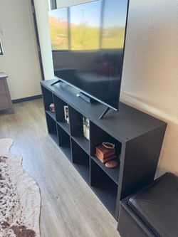 Black Cube Storage Shelf TV Stand