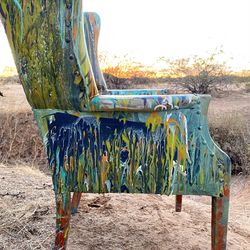 Functional Art Vintage Wingback Chair