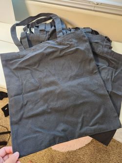 (8) blank black canvas bags