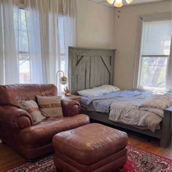 Leather Chair & Ottoman