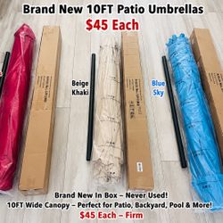 🌞🏖️ Brand New 10FT Patio Umbrellas – Multiple Colors Available! – $45 Each Firm 🏖️🌞  📍 Pickup near S. Durango & 215, Las Vegas  Upgrade your back