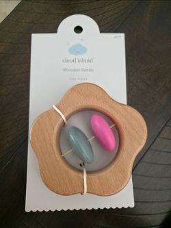 Cloud Island wooden flower rattle