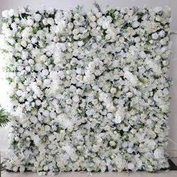 White 3D Flower Backdrop 