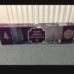 New In Box 7 Ft Holiday Tree 224 LED Lights Lit Lighting Christmas Solstice Decor Outdoor