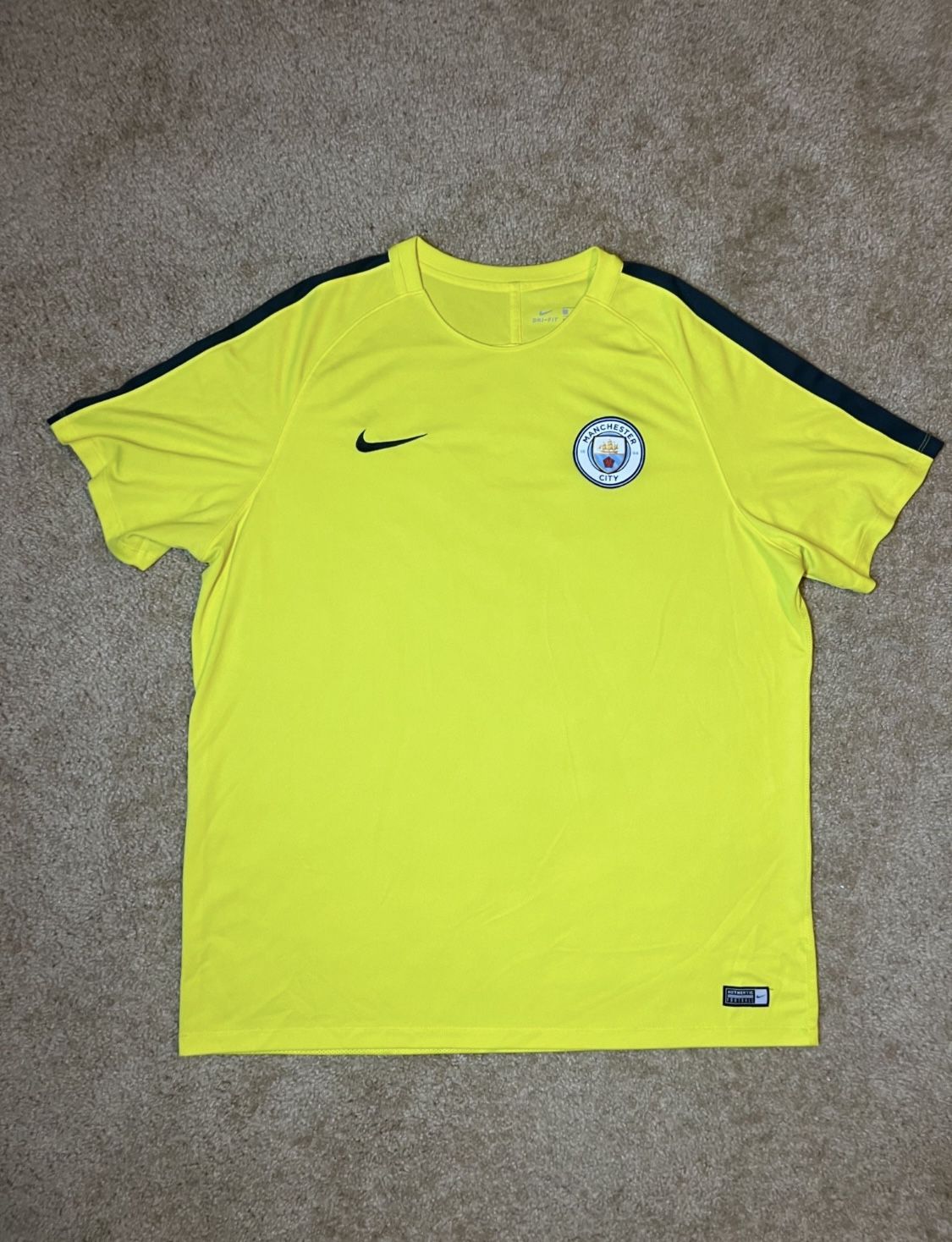 NIKE FC / Manchester City MCFC / DRI-Fit Premier League Futbol Kit SOCCER Jersey / Men’s XX-Large XXL 2XL / Excellent Condition!! / Yellow