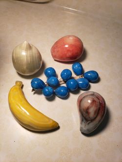 Carved Alabaster Stone Fruit