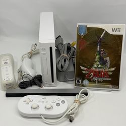 Nintendo Wii Console Bundle With Zelda White RVL-001