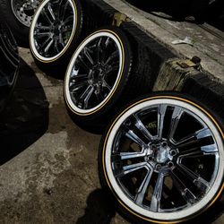 22” Chrome Rep Wheels Rims Vogue Tires 285/45r22 22 Inch 22s