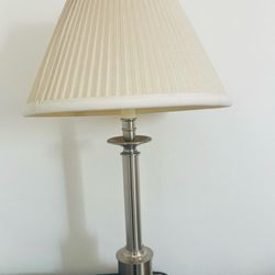 Vintage table lamp silver 24 inch tall