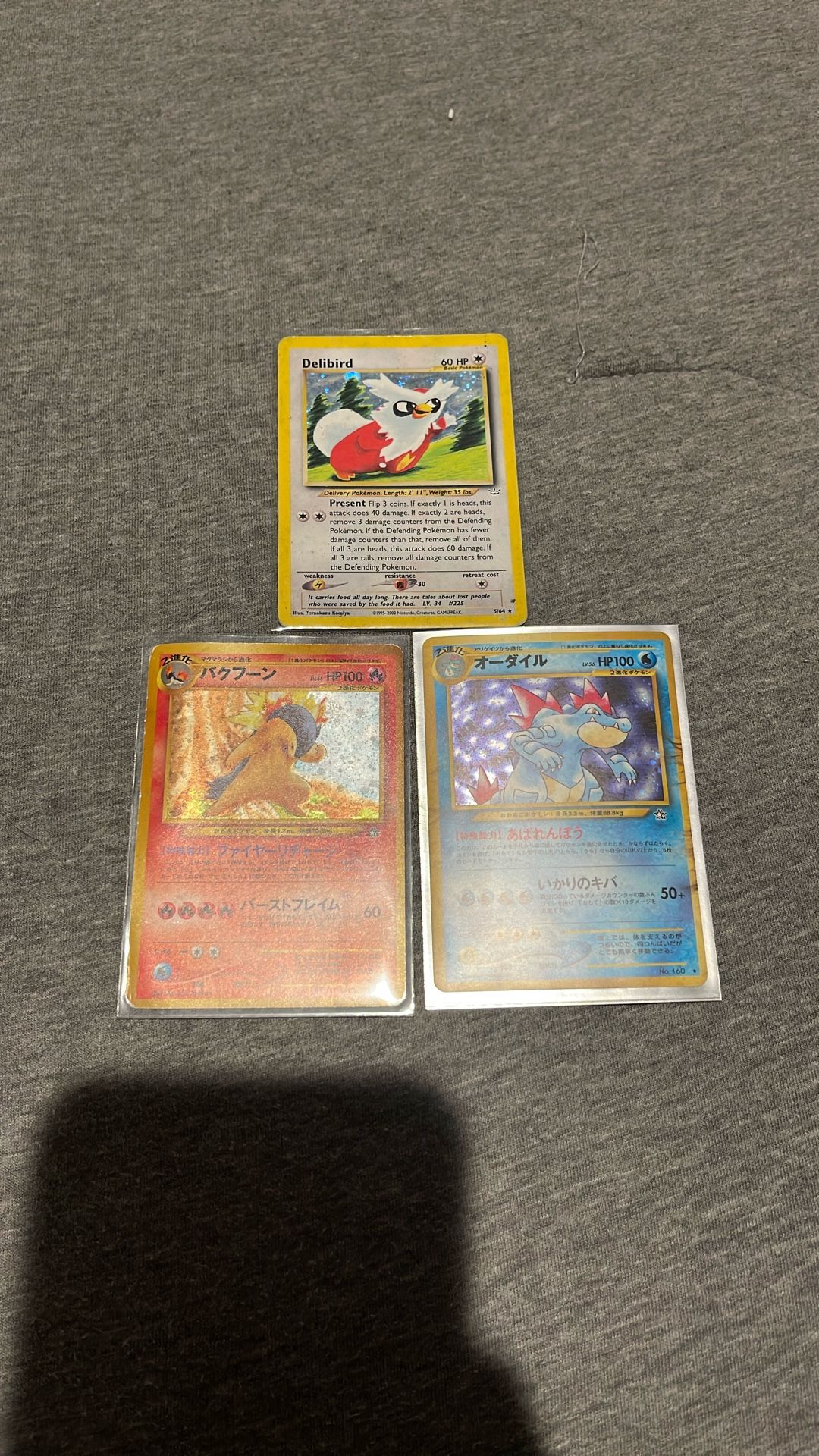 Damaged Pokemon Cards Vintage lot of 3