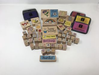 Assorted Stamps And Ink Pads