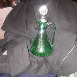 Mini PitcherWith Clear Stopper + Green Glass
