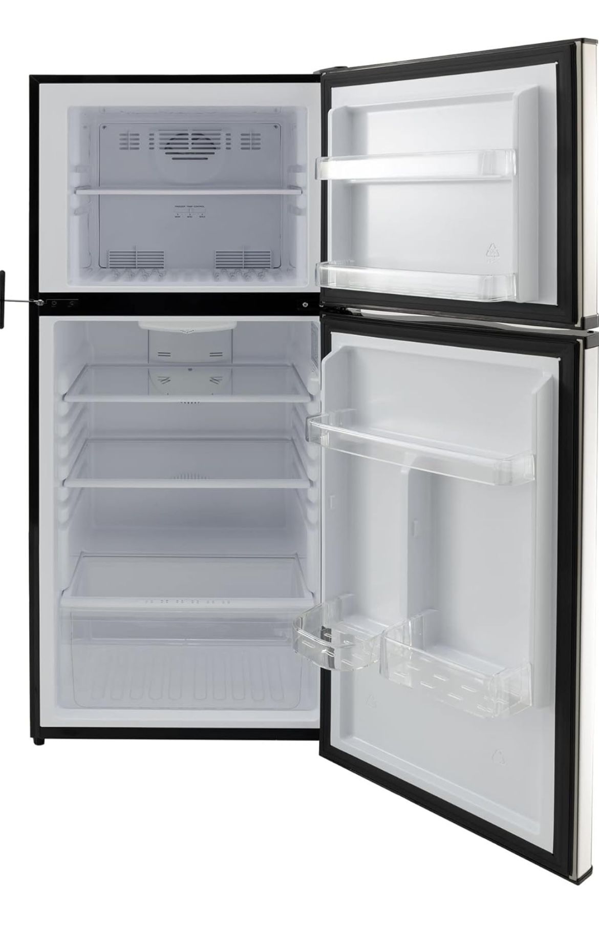 RecPro RV Refrigerator Stainless Steel | 10 Cubic Feet | 12V | 2 Door Fridge