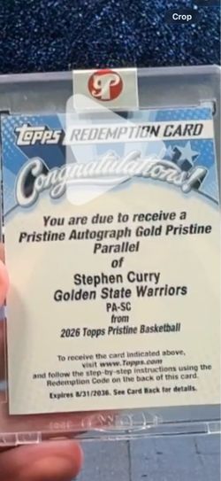 2026 Topps Pristine Stephen Curry Redemption Card
