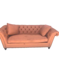 Luxury Lexington Satin Terracotta Sofa