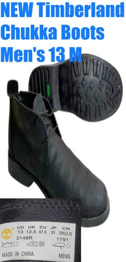 NEW Timberland Men's Size 13 M Chukka Ankle Boots Black Nubuck Leathe Earthkeepers 3148R Jordan