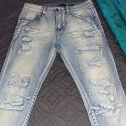 Ripped and repair jeans