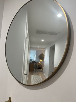 Gold Circular Wall Mirror - Like New 
