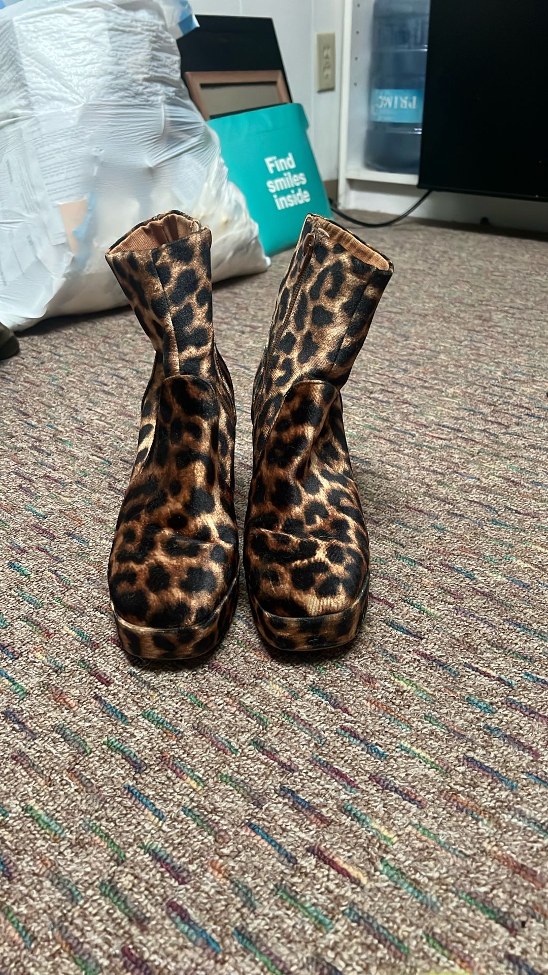Leopard Print Small Boots