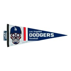 LOS ANGELES DODGERS SUGAR SKULL PREMIUM PENNANT 12" X 30"