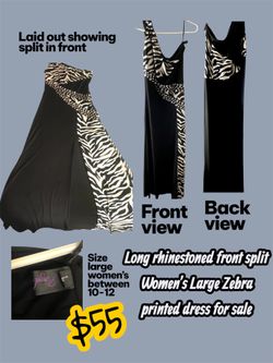 Zebra Printed Dress For Sale