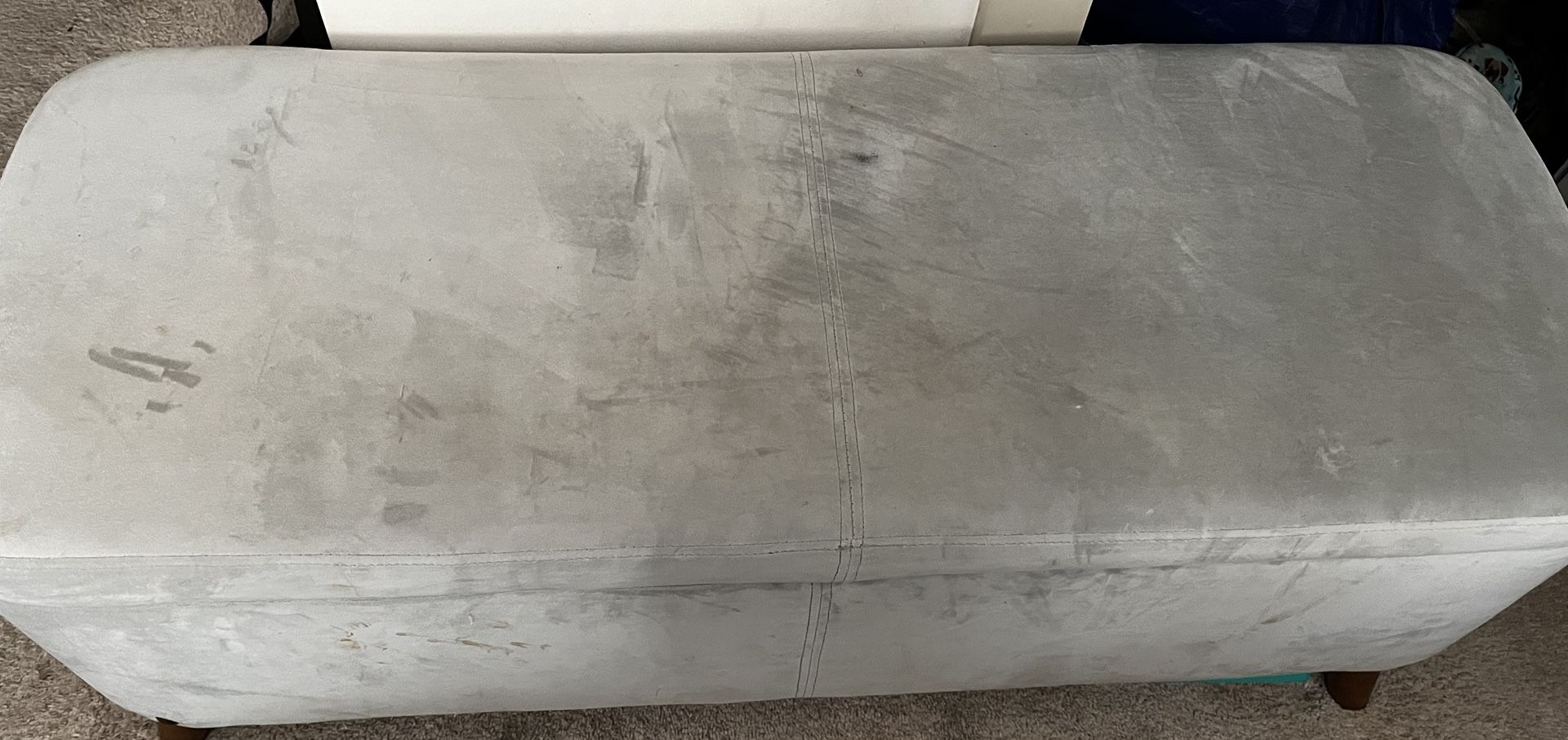 Gray Fabric Storage Ottoman – Good Condition