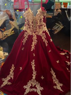 Red Quinceanera dress size 22