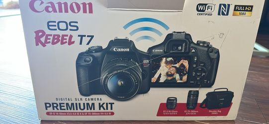 Canon EOS Rebel T7 Camera Bundle with 18-55mm & 75-300mm Lenses and Tarion Backpack