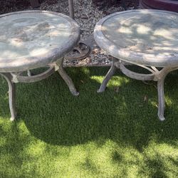 METAL AND GLASS TABLES FOR PATIO -GARDEN -BACKYARD