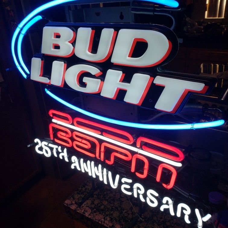 BUD LIGHT 25TH ANNIVERSARY NEON SIGN