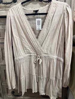 Torrid Lace-Trim Tiered Blouse Size 1X