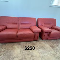 Leather Sofa/ Loveseat & Single Seat 