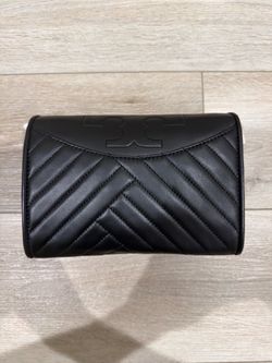 Tory Burch Alexa Black Quilted Leather Crossbody Bag Black