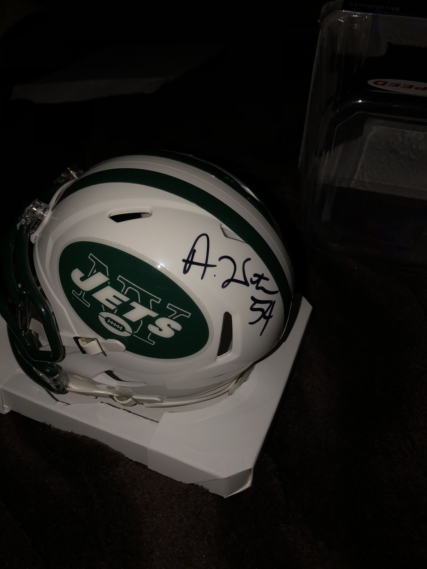 Avery Williamson autographed jets mini helmet