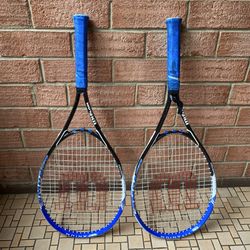 Set of Two WILSON IMPACT TITANIUM Tennis Rackets: Grip Sizes L3 4 3/8 and L2 4 1/4