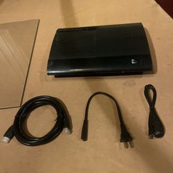 Sony Playstation 3 Super Slim System CECH-4301A 12GB w/ Cords Tested 