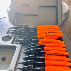 Lang Tools (3495) 12-Piece Fixed Tip Combination Internal/External Snap Ring Pliers Set