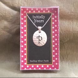 Initial Letter P Silver Plated Necklace 