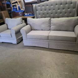 Like New Gray Couch and Arm Chair