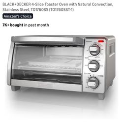 BLACK+DECKER 4-Slice Toaster Oven with Natural Convection, Stainless Steel