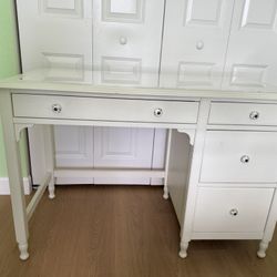 Pottery Barn Juliette Storage Desk with Acrylic Cover