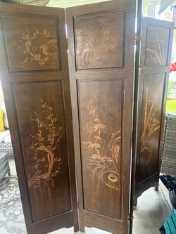 Hand carved Asian room divider