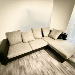 2 Piece Sectional Couch (black And Grey)