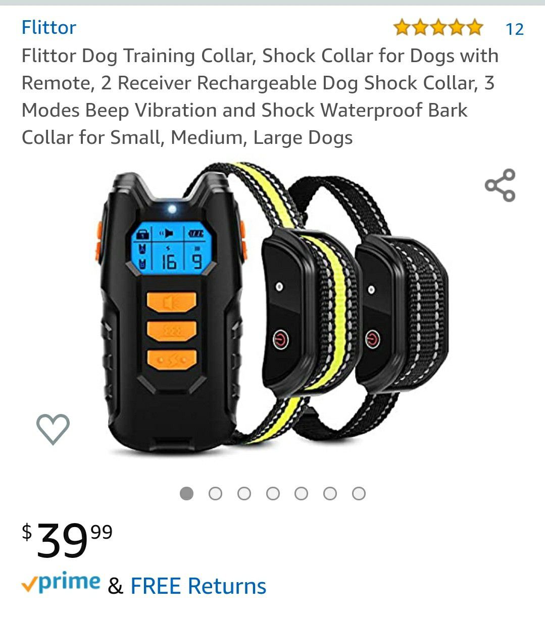 Pet Training Shock Collar with Remote